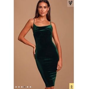 Jazzy Belle Dark Green Velvet Dress